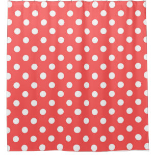 Rideaux De Douche Pois blancs et rouges