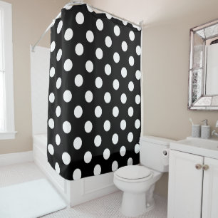 Rideaux De Douche Pois blancs sur Arrière - plan noir