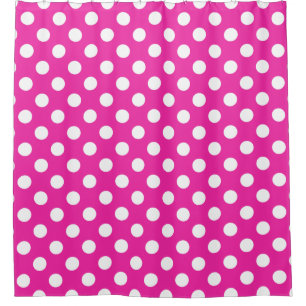 Rideaux De Douche Pois blancs sur fuchsia