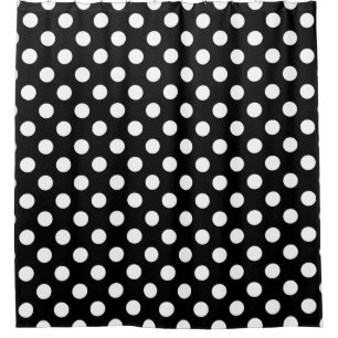 Rideaux De Douche Pois blancs sur noir