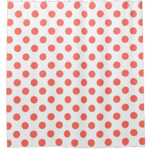 Rideaux De Douche Pois de corail vivant sur blanc