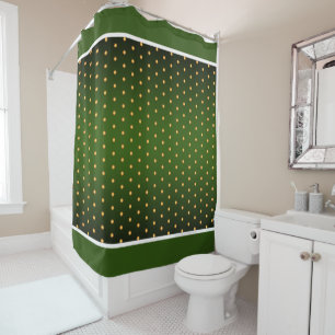 Rideaux De Douche Pois d'or Faux sur Green Gradient
