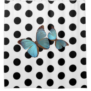 Rideaux De Douche Pois et papillons