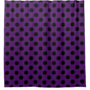 Rideaux De Douche Pois noirs sur prune violette