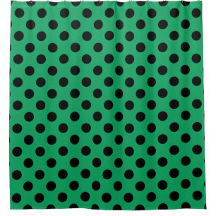Rideaux De Douche Pois noirs sur vert frais