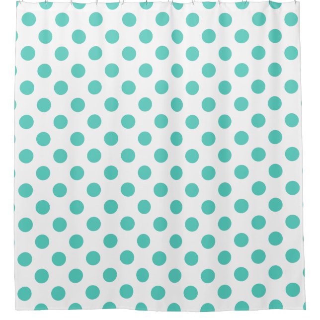 Rideaux De Douche Pois turquoise (Devant)