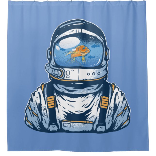 Rideaux De Douche Poisson Astronaute (Devant)