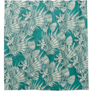Rideaux De Douche poisson mirage turquoise