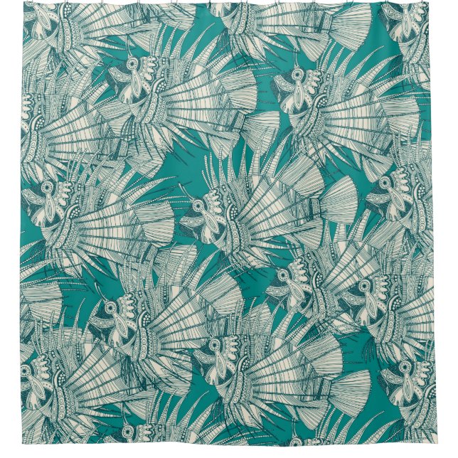 Rideaux De Douche poisson mirage turquoise (Devant)