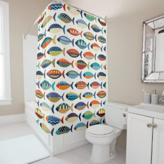 Rideaux De Douche poisson rétro