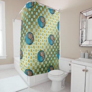 Rideaux De Douche Poissons & Dragon de Terre