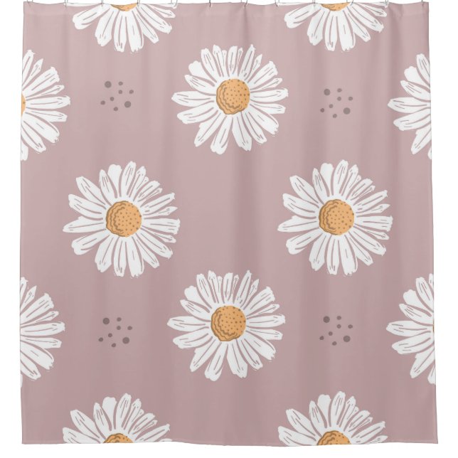 Rideaux De Douche Poitrine rose : Motif à répétition florale. (Devant)
