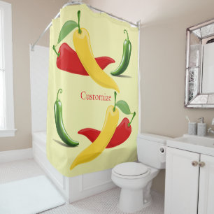 Rideaux De Douche Poivrons verts rouges chili Thunder_Cove