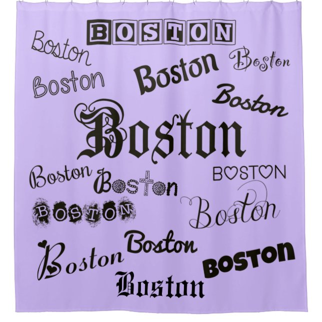 Rideaux De Douche Polices de Boston sur Lavender (Devant)