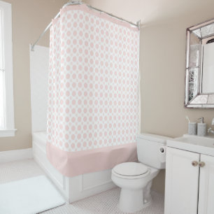 Rideaux De Douche Polka blanc clair et blanc clair, point noir sur l