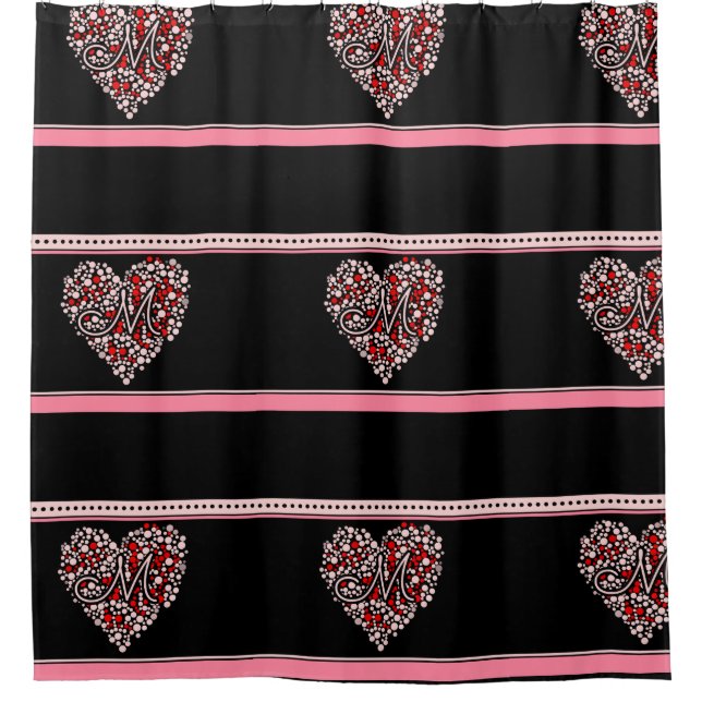 Rideaux De Douche Polka Dot Heart (Devant)
