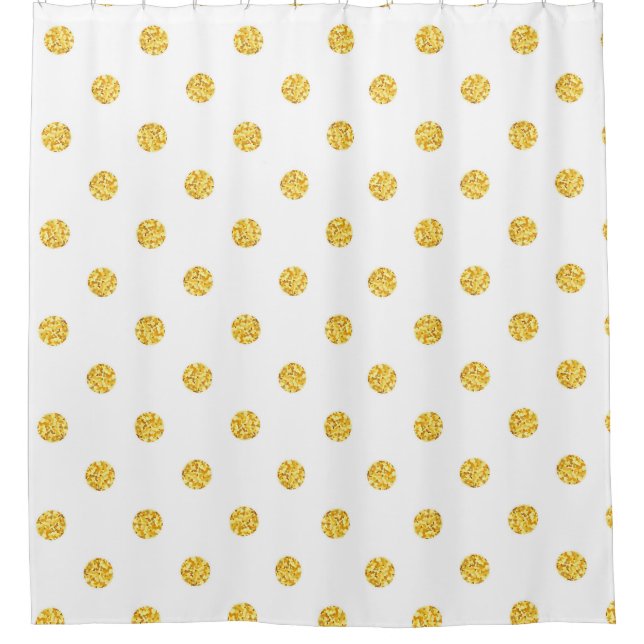 Rideaux De Douche Polka Gold Parties scintillant points Texture (Devant)
