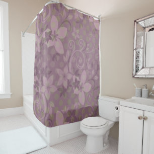 Rideaux De Douche Polkadot vert floral violet