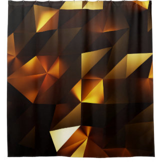 Rideaux De Douche Polygone or : rendu Abstrait 3D
