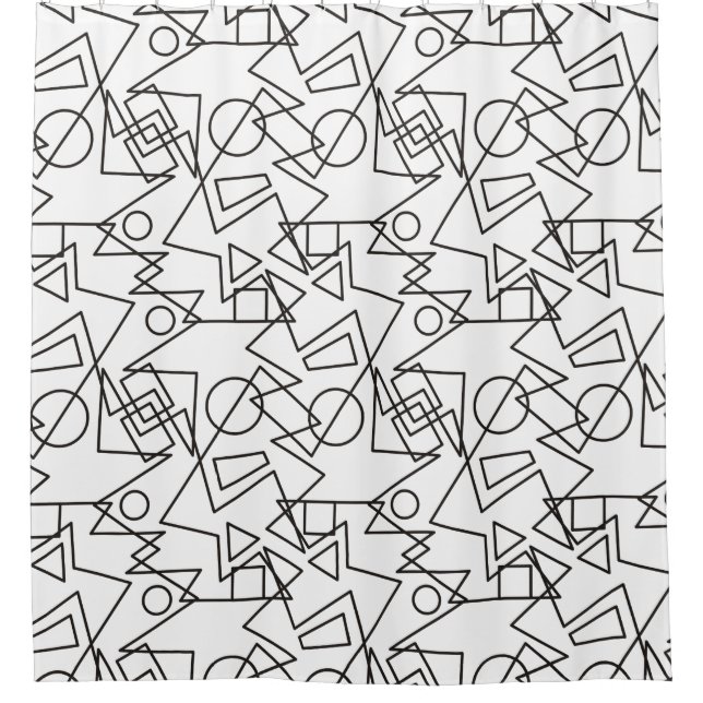 Rideaux De Douche Polygones Anneaux Triangles Rectangles Carrés MIX (Devant)
