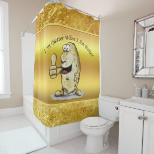 Rideaux De Douche pomme de terre de personnage de dessin animé avec