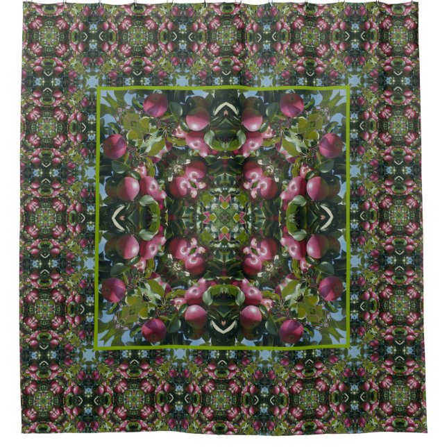 Rideaux De Douche Pommes Rouges Sur Arbre Nature Art (Devant)