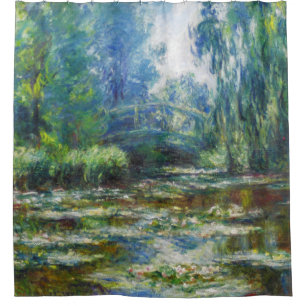 Rideaux De Douche Pond et Pont Japonais Art nouveau