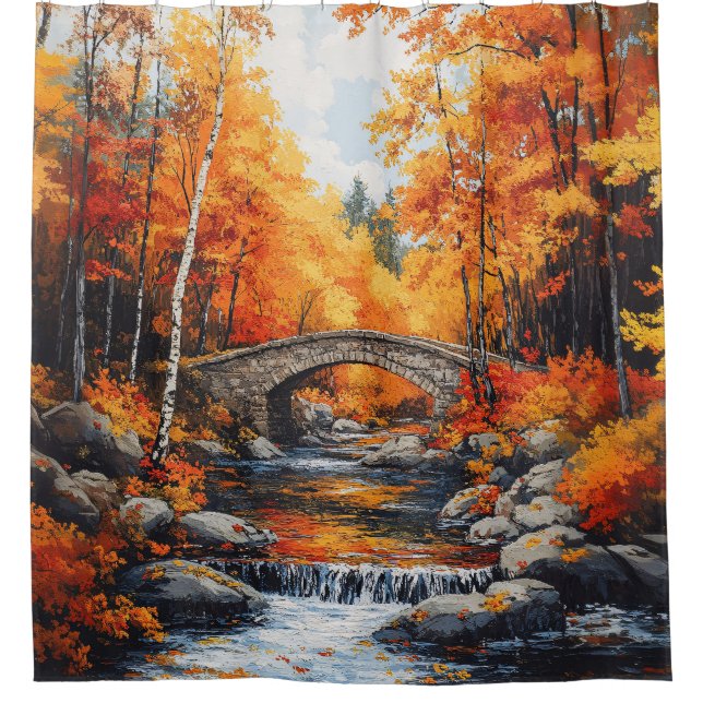 Rideaux De Douche Pont forestier d'automne (Devant)