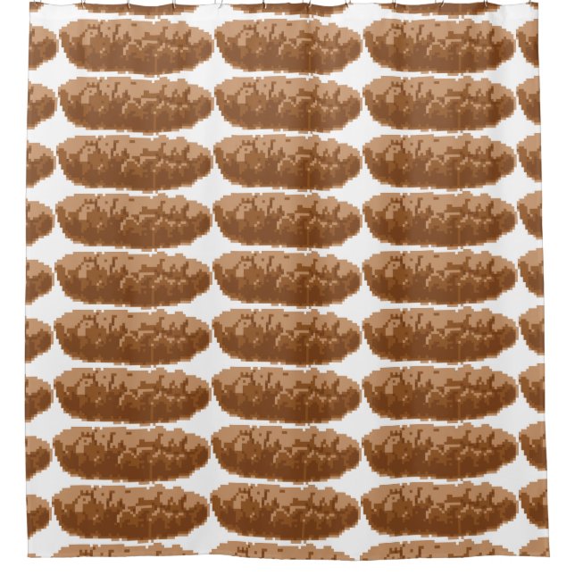 Rideaux De Douche Poop à 8 bits pour pixels (Devant)