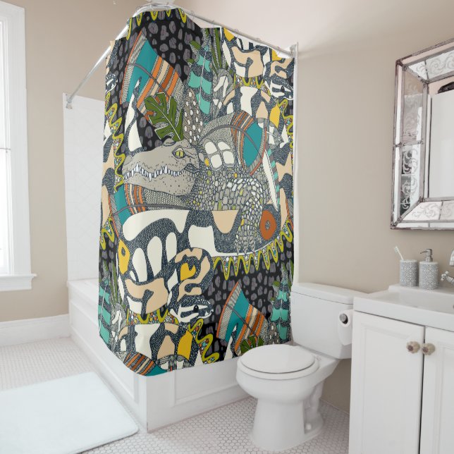 Rideaux De Douche pop animalier (En situation)