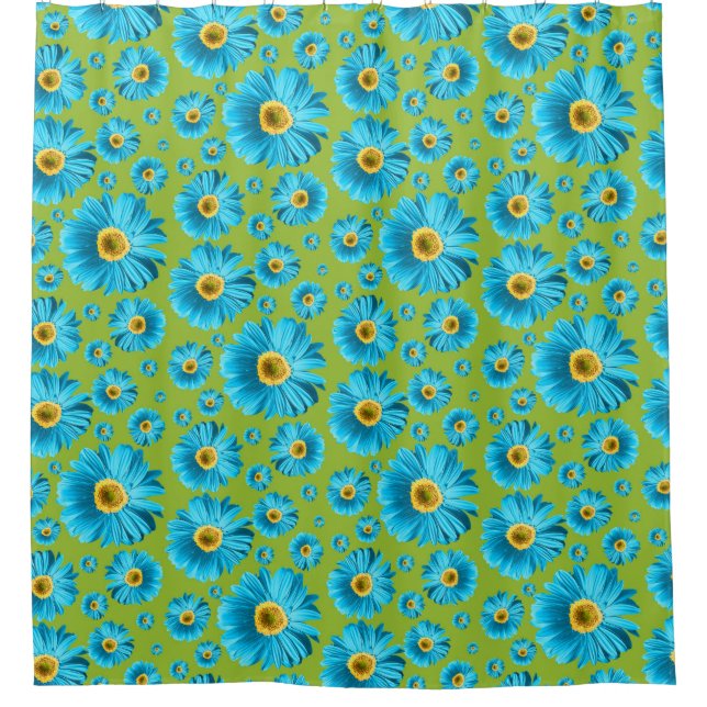 Rideaux De Douche Pop Daisy Aqua Blue (Devant)