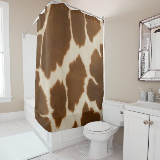 Rideaux De Douche Populaire Vache Faux Cuir Elégante Collection (En situation)