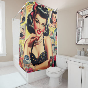 Rideaux De Douche Porte de maquillage vintage