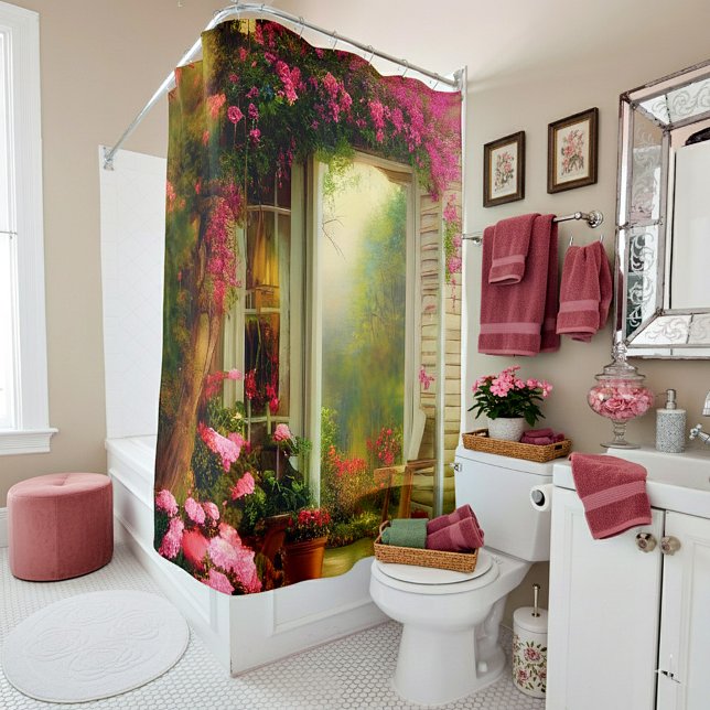 Rideaux De Douche Porte du jardin de roses  (Créateur téléchargé)