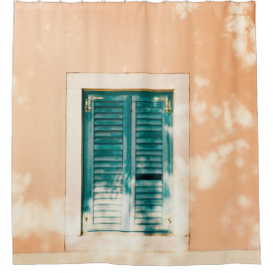 Rideaux De Douche Porte en bois vert fermé