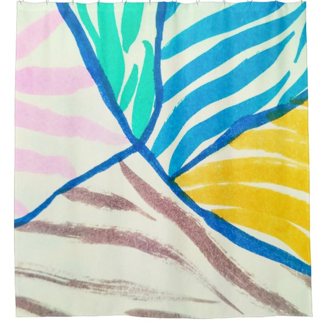 Rideaux De Douche Portefeuille de décoration hawaïenne feuille tropi (Devant)