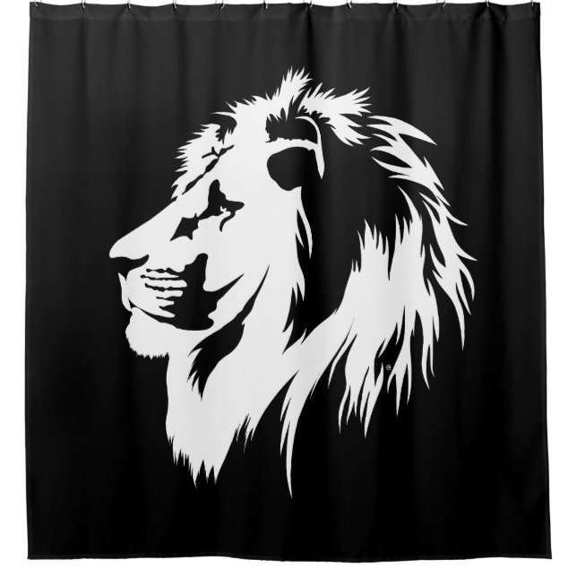 Rideaux De Douche Portrait de Lion (blanc) (Devant)