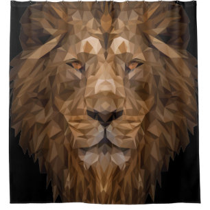 Rideaux De Douche Portrait de lion géométrique