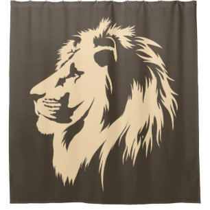 Rideaux De Douche Portrait de Lion (sable)
