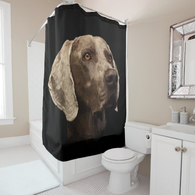 Rideaux De Douche Portrait de Weimaraner (En situation)