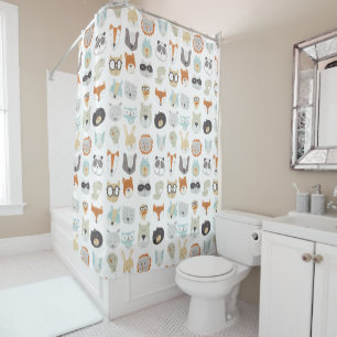 Rideaux De Douche Portraits animaux mignons amicaux des visages