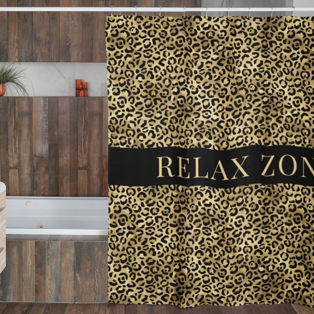 Rideaux De Douche Poster de animal Faux Gold Black (Créateur téléchargé)