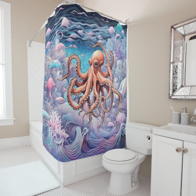Rideaux De Douche poulpe (En situation)