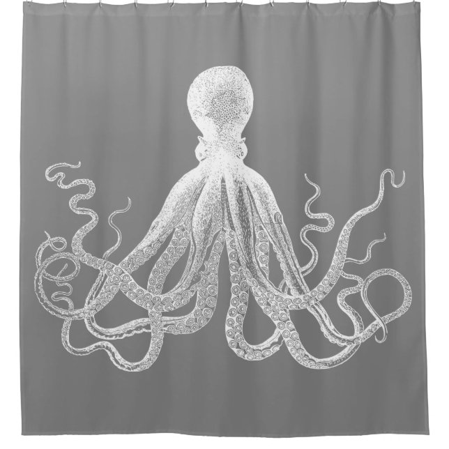 Rideaux De Douche Poulpe gris de Kraken (Devant)