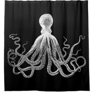 Rideaux De Douche Poulpe noir de Kraken