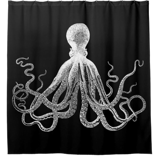 Rideaux De Douche Poulpe noir de Kraken (Devant)