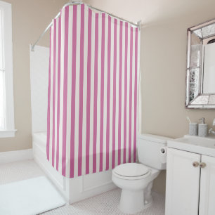 Rideaux De Douche poupée rose rayé   rayures roses