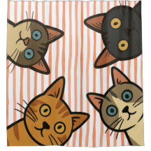 Rideaux de douche pour chats espions