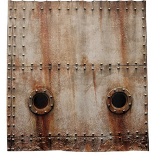 RIDEAUX DE DOUCHE POUSSIÈRE ET TEXTURE SUR LES CÔTÉS EN PLAQUE MÉTAL