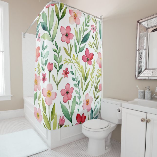 Rideaux De Douche Prairie de fleurs sauvages (En situation)